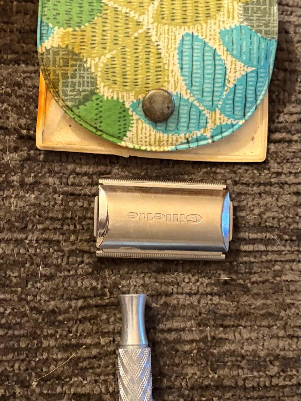 Gillette Silver Safety Razor Head vintage